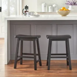 Set Of 2 24" Belfast Saddle Stools - Buylateral
