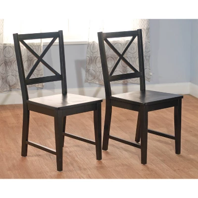 Set Of 2 Virgina Cross Back Chair Black - Buylateral 1 Set Of 2 Virgina Cross Back Chair Black - Buylateral
