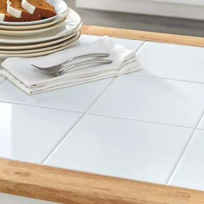 Tara Tile Top Dining Table White/Natural - Buylateral 2 Tara Tile Top Dining Table White/Natural - Buylateral - Image 2