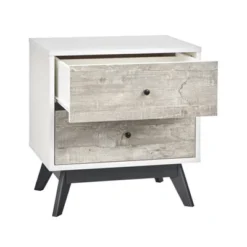 Crislana Mid-Century Nightstand White/Weathered Gray - Buylateral -Buylateral Home Cheap Store GUEST 0c0a4c70 c2cf 4441 bcad 08f32d29bbb7