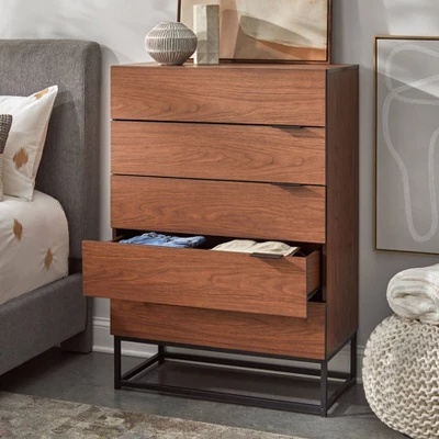 Noble 5 Drawers Chest Walnut - Buylateral 2 Noble 5 Drawers Chest Walnut - Buylateral - Image 2