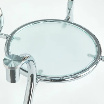3pc Itza Round Glass Top And Chrome Base Dining Set - Buylateral 4 3pc Itza Round Glass Top And Chrome Base Dining Set - Buylateral - Image 4