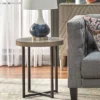 Era Round Contemporary End Table Gray/Black  - Buylateral
