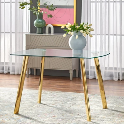 Uptown Dining Table Glass/Gold Metal - Buylateral 1 Uptown Dining Table Glass/Gold Metal - Buylateral