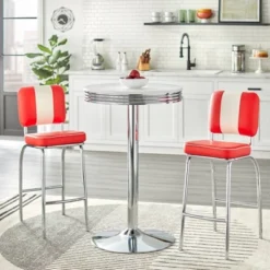 3pc Raleigh Retro Bar Height Pub Dining Set - Buylateral