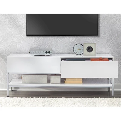 Lewis TV Stand For TVs Up To 60" White - Buylateral 2 Lewis TV Stand For TVs Up To 60" White - Buylateral - Image 2