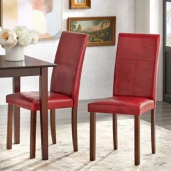 3pc Newark Parson Dining Set Walnut/Red - Buylateral -Buylateral Home Cheap Store GUEST 43582e08 ab86 4c01 bdae e3798a275cb7