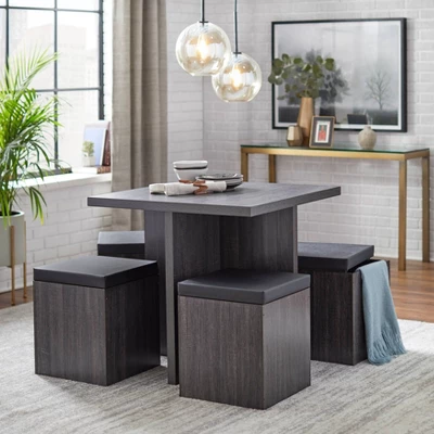 5pc Howard Dining Set With Storage Ottoman - Buylateral 1 5pc Howard Dining Set With Storage Ottoman - Buylateral