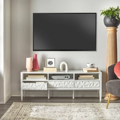 Marquise Modern TV Stand For TVs Up To 60" White - Buylateral 2 Marquise Modern TV Stand For TVs Up To 60" White - Buylateral - Image 2