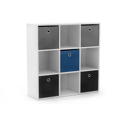 7.5" Utility Bookcase With 5 Fabric Bins - Buylateral 3 7.5" Utility Bookcase With 5 Fabric Bins - Buylateral - Image 3
