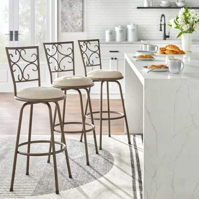 Set Of 3 Claremont Adjustable Height Swivel Barstools Black - Buylateral 1 Set Of 3 Claremont Adjustable Height Swivel Barstools Black - Buylateral