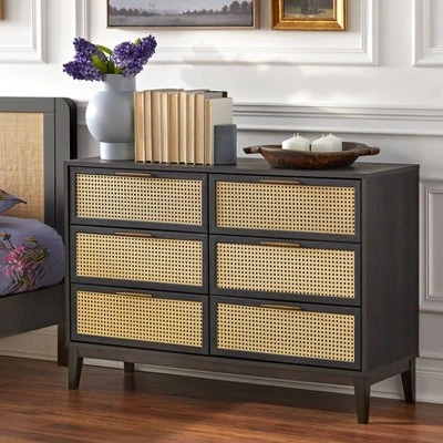 Andros 6 Drawer Dresser With Faux Cane Drawer Fronts - Buylateral 1 Andros 6 Drawer Dresser With Faux Cane Drawer Fronts - Buylateral