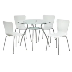 5pc Itza Round Glass Top And Chrome Base Dining Set - Buylateral 20 5pc Itza Round Glass Top And Chrome Base Dining Set - Buylateral -Buylateral Home Cheap Store GUEST 60c1fb40 6b57 4906 b27a 9683312252bf