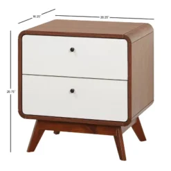 Cassie Mid-Century Modern Nightstand Walnut/White - Buylateral -Buylateral Home Cheap Store GUEST 611ded2f 0f72 4488 8901 d54ee414d860
