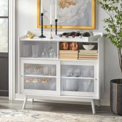 Dublin Bar Cabinet With Sliding Glass Doors White - Buylateral -Buylateral Home Cheap Store GUEST 6861e152 6f89 407d a989 c3f88da09110
