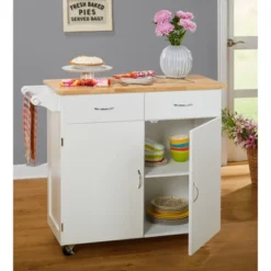 Large Kitchen Cart With Wood Top White - Buylateral -Buylateral Home Cheap Store GUEST 6d7a5abc e872 4006 b5ad 87a9c5fa2896