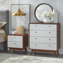 Cassie Mid-Century Modern 4 Drawer Chest Walnut/White - Buylateral 7 Cassie Mid-Century Modern 4 Drawer Chest Walnut/White - Buylateral -Buylateral Home Cheap Store GUEST 6dedaa84 3554 4f14 a7f5 a53330c49d7a