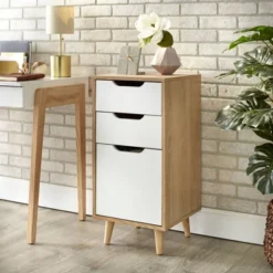Este 3 Drawer Filing Cabinet Natural/White - Buylateral