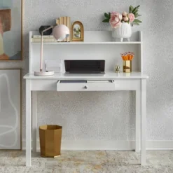 Foster Desk With Hutch White - Buylateral -Buylateral Home Cheap Store GUEST 790d486c 7727 48a0 8116 0ba2b14bd07e