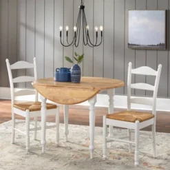 3pc Ladder Back Drop Leaf Dining Set Wood/White - Buylateral -Buylateral Home Cheap Store GUEST 7bdea080 ae17 4ce3 bd97 0a0bba766dd3