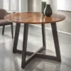 Jonas Round Dining Table Light Walnut/Black - Buylateral