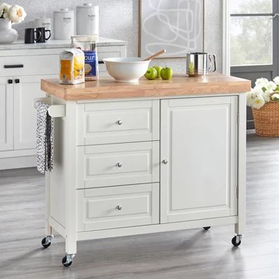 Monterey Kitchen Cart White - Buylateral 1 Monterey Kitchen Cart White - Buylateral