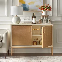 Lati Rattan Door Buffet Antique White/Natural - Buylateral -Buylateral Home Cheap Store GUEST 8f11d5d0 134b 460d 8584 59b35122b677