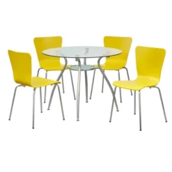 5pc Itza Round Glass Top And Chrome Base Dining Set - Buylateral 21 5pc Itza Round Glass Top And Chrome Base Dining Set - Buylateral -Buylateral Home Cheap Store GUEST 8fb76797 3121 4d99 8c0d 0b69e56601cb