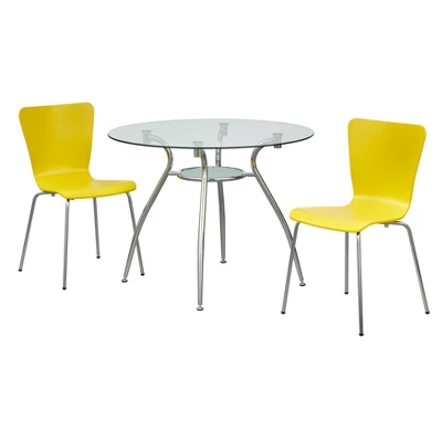 3pc Itza Round Glass Top And Chrome Base Dining Set - Buylateral 11 3pc Itza Round Glass Top And Chrome Base Dining Set - Buylateral - Image 11