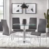 5pc Nora Round Pedestal Table Dining Set Gray/White - Buylateral
