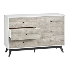 Crislana Mid-Century Modern 6 Drawer Dresser Gray/White - Buylateral -Buylateral Home Cheap Store GUEST ad57d33a 7e14 4c8f b83f 54b86f6bff8a