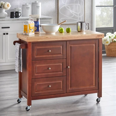 Monterey Kitchen Cart Espresso - Buylateral 1 Monterey Kitchen Cart Espresso - Buylateral