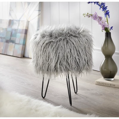 Patrice Faux Fur Stool - Buylateral 1 Patrice Faux Fur Stool - Buylateral