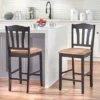 3pc Contemporary Tribeca Counter Height Dining Set Black/Camel Brown - Buylateral
