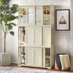 Pacific Stackable Cabinet With Sliding Glass Doors Walnut - Buylateral -Buylateral Home Cheap Store GUEST ce57ff6e da8e 40c0 9bc4 14b76df881af 1