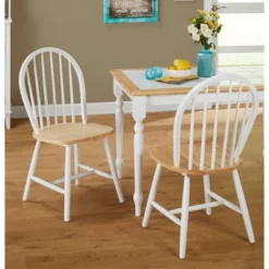 3pc Chester Tile Top Dining Set White/Natural - Buylateral -Buylateral Home Cheap Store GUEST d97188f9 4e8f 49d5 af39 9ad04f381280