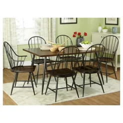 Milo Rectangular Wood With Metal Frame Dining Table Black/Espresso Brown - Buylateral -Buylateral Home Cheap Store GUEST deecff68 80b9 40aa adfd 18122edfb195