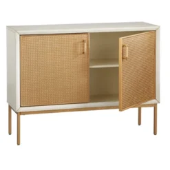 Lati Rattan Door Buffet Antique White/Natural - Buylateral -Buylateral Home Cheap Store GUEST e80fccf0 154a 40f6 8ce4 c9508a384fea