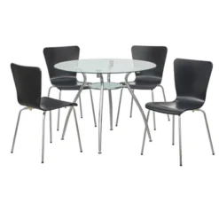 5pc Itza Round Glass Top And Chrome Base Dining Set - Buylateral 16 5pc Itza Round Glass Top And Chrome Base Dining Set - Buylateral -Buylateral Home Cheap Store GUEST e81d2db8 a0c8 4876 ae51 87fa0776bb00