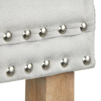 Set Of 2 Portico Tufted High Back Velvet Dining Chairs Gray - Buylateral 4 Set Of 2 Portico Tufted High Back Velvet Dining Chairs Gray - Buylateral - Image 4